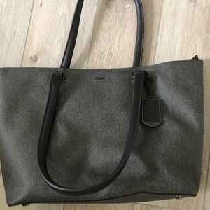 TUMI Grey vinyl/ leather handbag